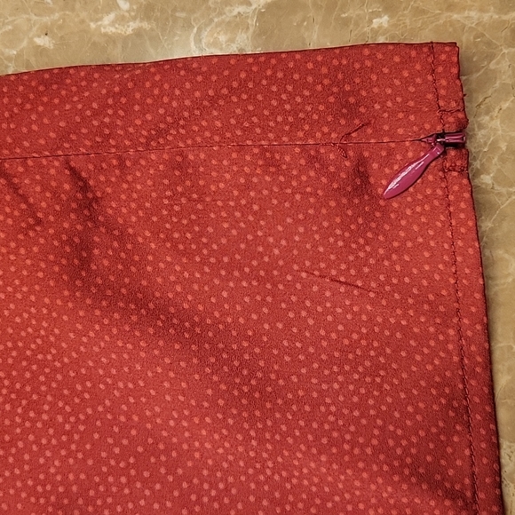Saltwater Luxe Red-Orange Dotted Blouse, S - Picture 13 of 16